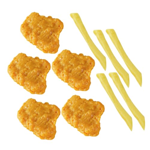 BESPORTBLE 1Satz Künstliche Hühnernuggets und Pommes Frites Modellset Teiliges für Realistische Lebensmittelpräsentation und Dekoration für Fotografie und Spielzeugküche von BESPORTBLE