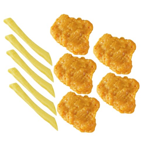 BESPORTBLE 1Satz Künstliches Hühnernuggets und Pommes Modell Teiliges für Fotografie und Spielzeugdekoration Lebensechte Fake Food Requisiten für Kreative Szenenlayouts von BESPORTBLE