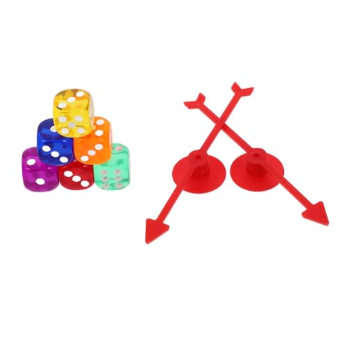 BESPORTBLE 1Satz Kunststoff Spielpfeile Mit Würfeln Teiliges Zubehör Für Brettspiele Für Spielabende Und Partys Langlebig Und Leicht Zu Transportieren von BESPORTBLE