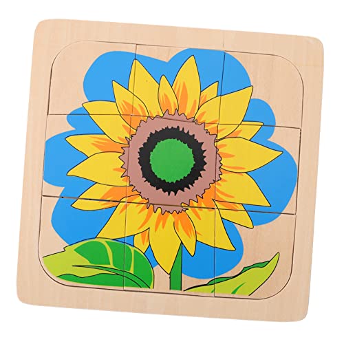 BESPORTBLE 1Satz Lernpuzzle Holz Mehrschichtige Sonnenblume Montessori Puzzle Für Pädagogisches Holzspielzeug Motorischen Fähigkeiten Und Kreativität von BESPORTBLE