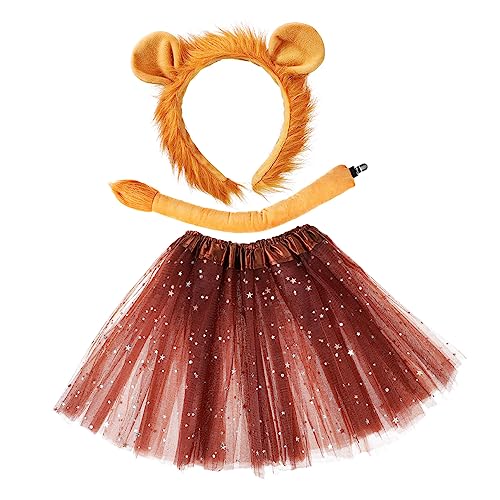 BESPORTBLE 1Satz Löwenkostüm Set Für Teiliges Kostüm Mit Und Tutu Rock Für Fasching Halloween Und Tiermottopartys Und Angenehm von BESPORTBLE
