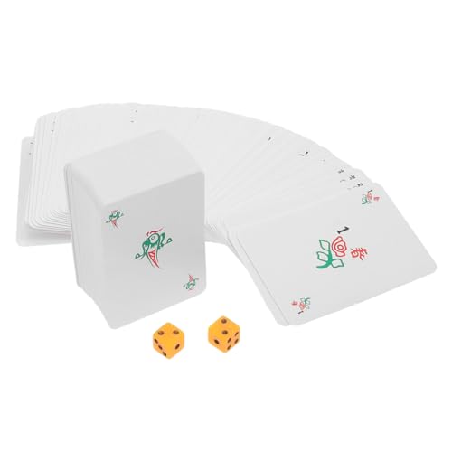 BESPORTBLE 1Satz Mahjong Karten Chinesische Mahjong Karten Für Reisen Würfeln Kompaktes Tischspiel Für Familienabende Und Unterwegs Lustiges Kartenspiel von BESPORTBLE