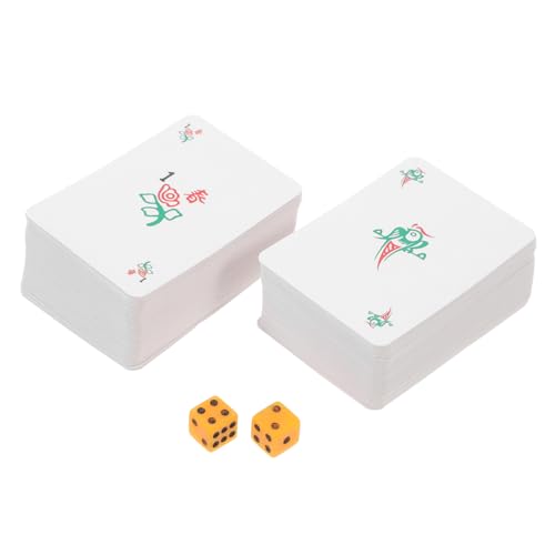 BESPORTBLE 1Satz Mahjong Karten Im Chinesischen Stil Spielkarten Für Reisen Würfeln Mahjong Kartenspiel Für Familie Und Freunde von BESPORTBLE