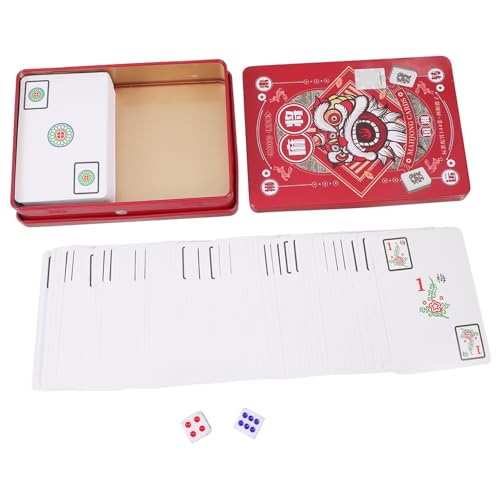 BESPORTBLE 1Satz Mahjong Karten Spielkarten Für Reisen Und Traditionelles Chinesisches Mahjong Kartenspiel Mit Würfeln Partys Und Freizeitaktivitäten von BESPORTBLE