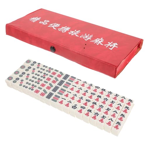 BESPORTBLE 1Satz Mahjong Set Tragbares Mahjong Spielset Für Reisen Spielsteine Partyspiel Für Familie Und Freunde Kompaktes Design Für Unterwegs von BESPORTBLE