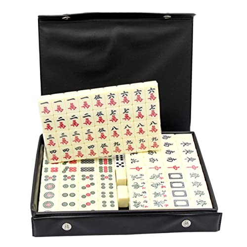 BESPORTBLE 1Satz Mahjong Tragbares Chinesisches Mahjong Mit Kacheln Für Zuhause Und Reisen Kompaktes Tischspiel Für Unterhaltung Und Familientreffen von BESPORTBLE