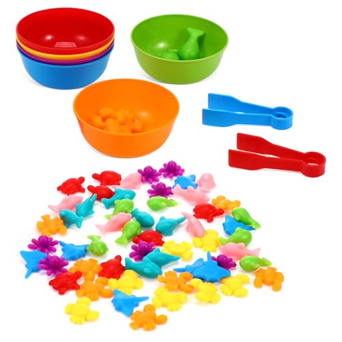 BESPORTBLE 1Satz Meerestier Farbklassifizierungsspielzeug Kognitives Für Vorschulkinder Und Sortierspielzeug Teiliges Tierspielzeug Aus TPE Für Motorik Und Spielerisches von BESPORTBLE