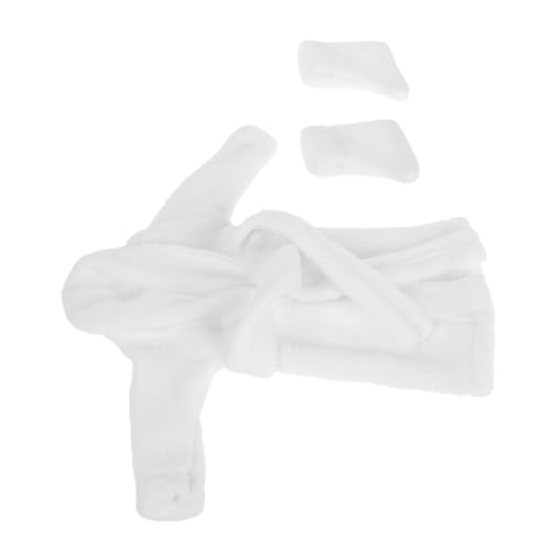 BESPORTBLE 1Satz Mini Bademantel Und Set Für Miniaturpuppen Puppen Bademantel Outfit Zubehör Weiße Bademantel Kleidung Für Puppen Puppen Kleidung Accessoires von BESPORTBLE