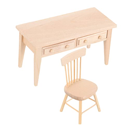 BESPORTBLE 1Satz Mini Schreibtischstuhl für Puppenhaus Holz Möbel Requisiten Detailgetreue Einrichtung für Mikro Landschaften Foto Requisiten und Deko Realistisch Verarbeitet von BESPORTBLE