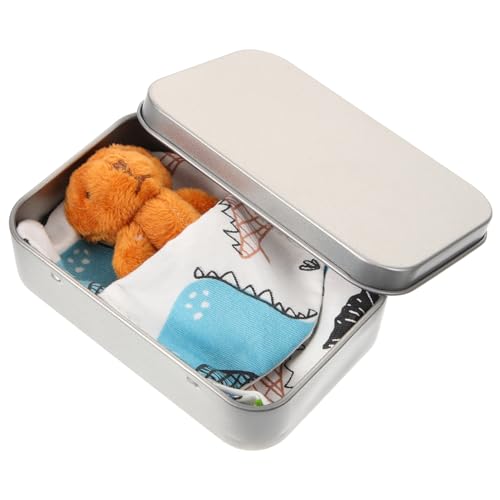 BESPORTBLE 1Satz Mini Stoffbär in Dose Süßes Plüschspielzeug Dekoration Für Kinderzimmer Wohnzimmer Und Auto Perfektes Für Geburtstage Und Feste Kuscheltier Im Blauen Beutel von BESPORTBLE