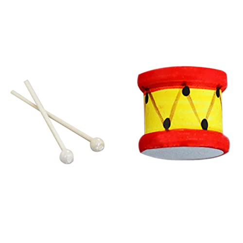 BESPORTBLE 1Satz Mini Trommel Mit Trommelstöcken Schlaginstrument Für Puppenhaus Zubehör Mikrotrommel Für Kinderzimmer Dekoration Und Mini Möbel Accessoires von BESPORTBLE