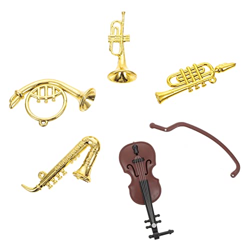 BESPORTBLE 1Satz Mini Violine Und Mini Saxophon Modell Puppenhaus Musikinstrumente Dekoration Violinenverzierung Musikinstrumente Für Sammler Und Puppenhaus Zubehör von BESPORTBLE