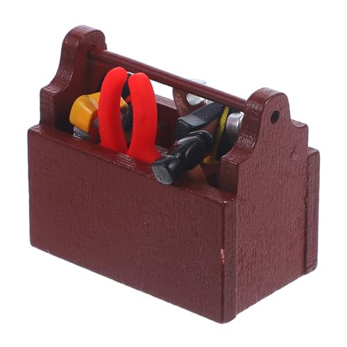 BESPORTBLE 1Satz Mini Werkzeugkasten Für Puppenhaus Dekoration Realistisches Rollenspielzubehör Rotes Werkzeugset Für Mini Werkzeugornamente Und Puppenhaus von BESPORTBLE