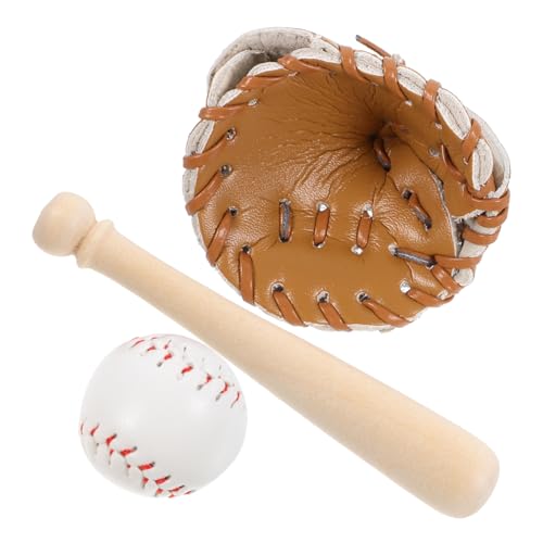 BESPORTBLE Miniatur Baseball Schläger Satz für Puppenhäuser Kleiner Baseballhandschuh und Ball Kit Dekorative Sportminiaturen für Tiny House Zubehör BESPORTBLE Miniatur Baseball Schläger Satz für Puppenhäuser Kleiner Baseballhandschuh und Ball Kit Dekorative Sportminiaturen für Tiny House Zubehör von BESPORTBLE