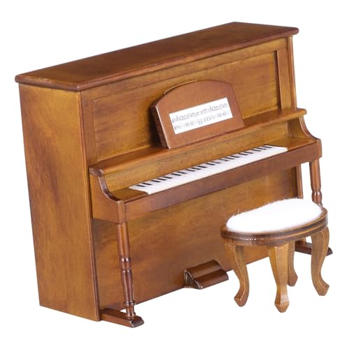 BESPORTBLE 1Satz Miniatur Klavier und Hocker Puppenhaus Möbelmodell für Kreative Dekoration Walnussfarbe für Mini Haus Accessoires und Charmante Details BESPORTBLE 1Satz Miniatur Klavier und Hocker Puppenhaus Möbelmodell für Kreative Dekoration Walnussfarbe für Mini Haus Accessoires und Charmante Details von BESPORTBLE
