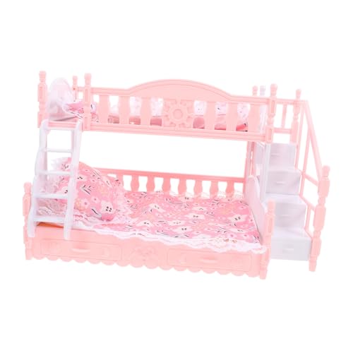 BESPORTBLE 1Satz Miniaturmöbel Mit Bettwäsche Sets Und Kissen Puppenbett Modell Für Fantasievolles Und Puppenhaus Dekoration von BESPORTBLE