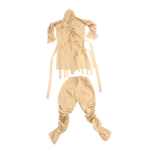 BESPORTBLE 1Satz Mummy Kostüm für Erwachsene Gruselige Halloween Verkleidung mit Passender Hose und Kapuze Beige für Horror und Karnevalspartys von BESPORTBLE