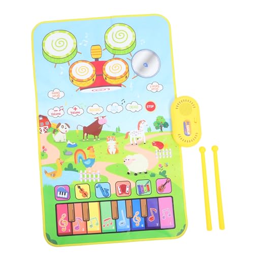 BESPORTBLE 1Satz Musikalische Klavierdecke für Kleinkinder Spielmatte mit Trommel und Klaviertasten Fördert die Hand und Fußkoordination für Junge Mädchen und Kleinkinder von BESPORTBLE