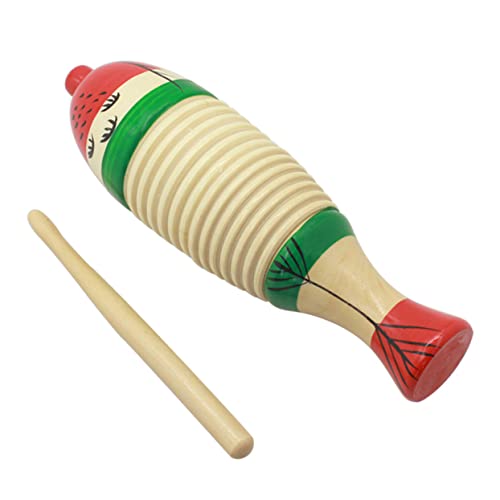 BESPORTBLE 1Satz Musikinstrument Aus Holz Mit Holzhammer Fisch Percussion Für Pädagogisches Musikspielzeug Musikalischen Entwicklung Burlywood von BESPORTBLE