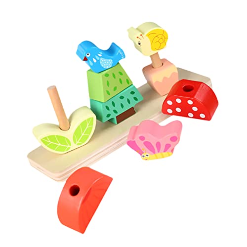 BESPORTBLE 1Satz Pädagogischen Holzbausteinen für Geometrische Tierformen Lernspielzeug für Kreative und Interaktive Eltern Spiele von BESPORTBLE