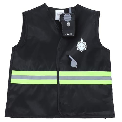 BESPORTBLE Polizeikostüm für Kinder Polizeiweste Verkleidung für Jungen und Mädchen Rollenspielkostüm für Kleinkinder Polizei Outfit mit Zubehör Kinderkostüm für Fasching und Karneval von BESPORTBLE