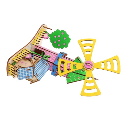 BESPORTBLE 1Satz Puzzle DIY Bausatz für Filigranes Windmühlenhaus aus Holz Einfach Zusammenzubauen Langlebig Grate Kreatives von BESPORTBLE