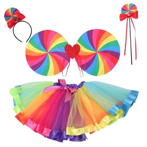 BESPORTBLE 1Satz Regenbogen Kostümset für Teiliges mit Rock Flügel Zauberstab und Stirnband für Geburtstagsfeiern und Kreative Kostüme für Unvergessliche BESPORTBLE 1Satz Regenbogen Kostümset für Teiliges mit Rock Flügel Zauberstab und Stirnband für Geburtstagsfeiern und Kreative Kostüme für Unvergessliche von BESPORTBLE