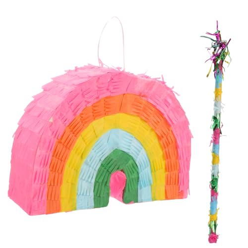 BESPORTBLE 1Satz Regenbogen Pinata Für Kindergeburtstag Teiliges Mit Pinata Und Dekoration Für Geburtstagsfeiern Farbenfrohe Party Accessoires Für Kinderfeiern von BESPORTBLE