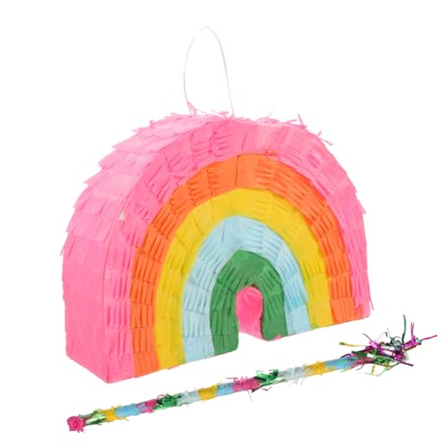 BESPORTBLE 1Satz Regenbogen Pinata Mit Pinata Teiliges Für Kindergeburtstagsfeiern Piñata Deko Für Jungen Partyzubehör Für Süße Überraschungen Und Spaß von BESPORTBLE