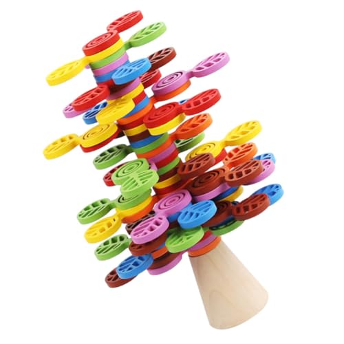 BESPORTBLE 1Satz Regenbogenbaum Stapelspielzeug Montessori Bauspielzeug Für Hand Auge Koordination Pädagogisches Für Vorschulkinder Holzspielzeug Zum Stapeln von BESPORTBLE