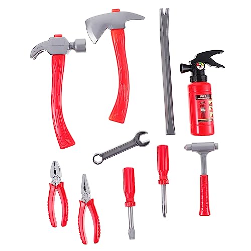 BESPORTBLE Feuerwehrmann Rollenspielset für Kinder Feuerwehrwerkzeug Kit mit Feuerlöscher und Feuerwehrmütze Simulationsspielzeug für Kreative Rollenspiele und Kostüme für Jungen und Mädchen von BESPORTBLE