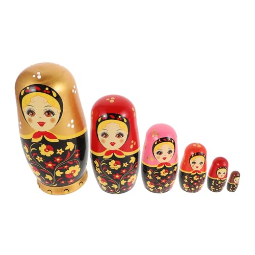 BESPORTBLE 1Satz Russische Puppen Für Schichten Holz Stapelbare Nistpuppen Weihnachtsdekoration Geburtstagsgeschenk von BESPORTBLE