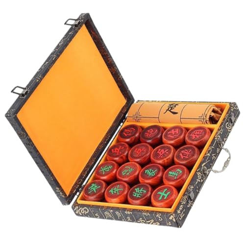 BESPORTBLE 1Satz Schachspiel Set für Erwachsene Traditionelles Chinesisches Schach mit Stabiler Holzbasis und Tragbarem Design für Innen und Außeneinsätze Langlebig und Praktisch von BESPORTBLE