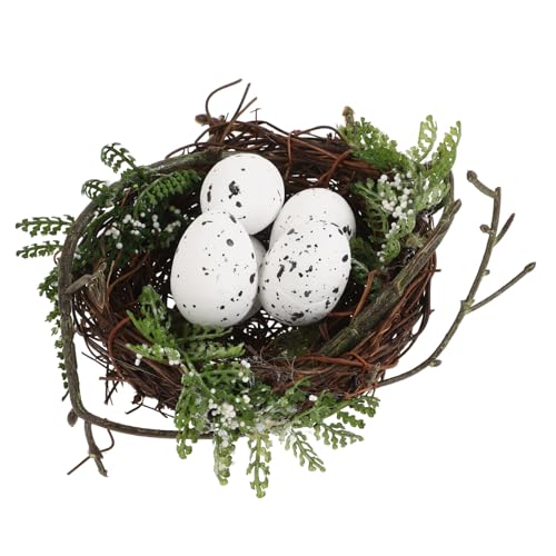 BESPORTBLE 1Satz Simuliertes Mit Eiern Künstliches Rattan Für Wohn Und Gartendekoration Fotorequisiten Frühlingsdekorationen Realistisches Fake Set von BESPORTBLE