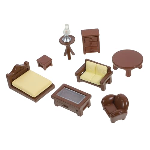 BESPORTBLE 1Satz Sofa Bett Schrank Nachttisch Runder Ledersofa Hohe Kerzenhalter Wasserbecher Teetasse Puppenhaus Zubehör von BESPORTBLE