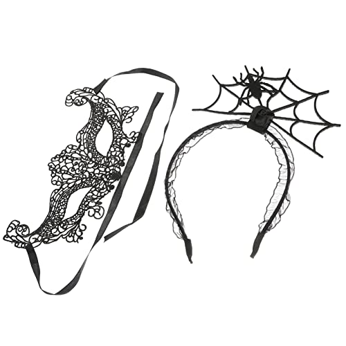 BESPORTBLE 1Satz Spider Web Haarband Spitzenmaske für Halloween Cosplay Exquisite Kostüm Requisiten für Damen für Partys Karneval Themenveranstaltungen von BESPORTBLE