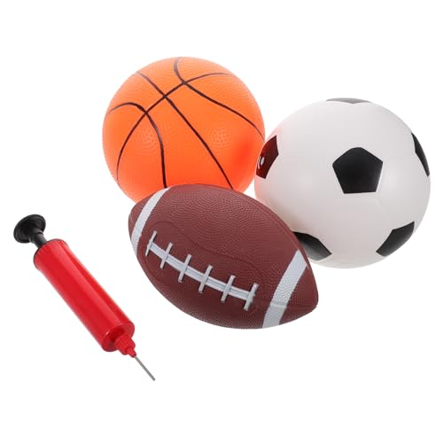 BESPORTBLE 1Satz Sportbälle Set Für Teiliges Aufblasbares Hüpfball Set Mit Handpumpe Weiche Basketbälle Für Drinnen Und Draußen Motorischen Fähigkeiten von BESPORTBLE