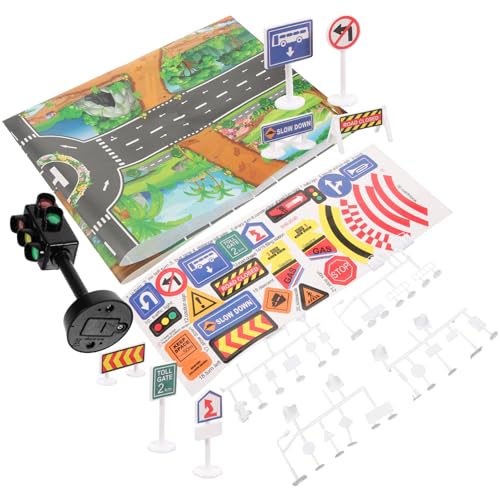 BESPORTBLE 1Satz Straßenschildspielzeug Verkehrszeichen Ampeln Dinosaurier Verkehrsszenenmatte Pädagogisches Für Verkehrswissen Und von BESPORTBLE