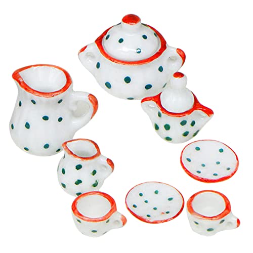 BESPORTBLE 1Satz Tee Set Für Puppenhäuser Handgemalte Und Becher Lustiger Mini Teekopf Für Kreative Küchen Dekoration Und Zubehör von BESPORTBLE