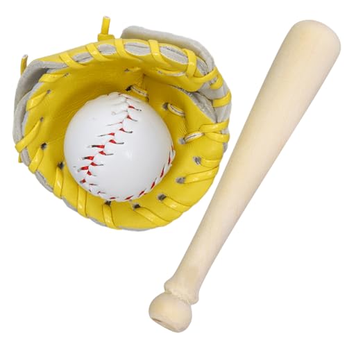 BESPORTBLE 1Satz Teiliges Baseball Für Puppenhaus Dekoration Baseballschläger Ball Und Handschuh Für Kreative DIY Projekte Und Spiele von BESPORTBLE