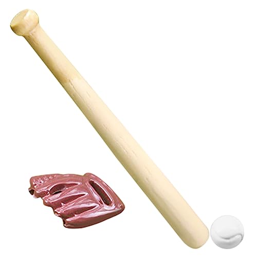 BESPORTBLE 1Satz Teiliges Baseball Mini Baseballschläger Handschuh Und Ball Puppenhäuser Und Miniaturspielsets von BESPORTBLE