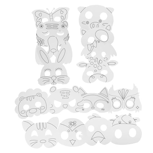 BESPORTBLE 1Satz Teiliges DIY Tiermasken Für Leere Malmasken Zum Ausmalen Kreatives Bastelset Für Lustige Augenmasken Für Karneval Geburtstagsfeiern Und Kreative Projekte von BESPORTBLE