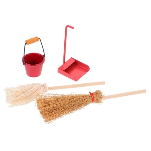 BESPORTBLE 1Satz Teiliges Puppenhaus Reinigungsset Mit Mini Eimer Kehrschaufel Und Besen Als Zubehör Für Puppenhäuser Reinigungsset von BESPORTBLE