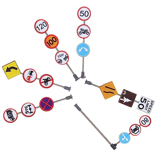 BESPORTBLE 1Satz Teiliges Von Kunststoff Straßenverkehrszeichen Simulation Straßenschilder Für Lernspielzeug Für Straßenverkehrssicherheit Und Rollenspiele von BESPORTBLE