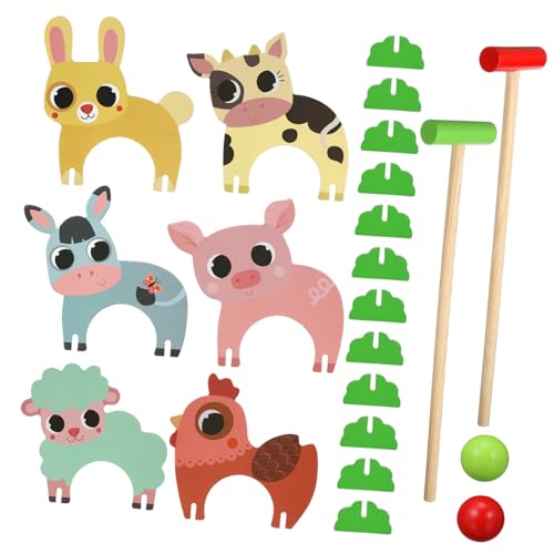BESPORTBLE 1Satz Tier Themen Croquet Spielset Für Niedliches Tier Förmiges Croquet Set Für Drinnen Für Anfänger Enthält Holzschläger Und Bälle Spaß Für Ganze Familie von BESPORTBLE