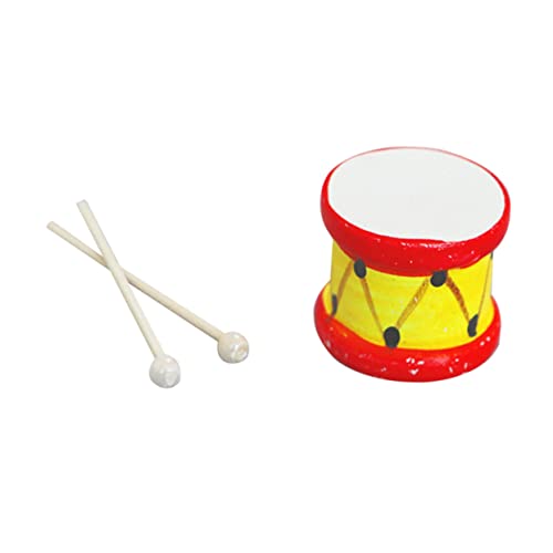 BESPORTBLE 1Satz Trommel Mit Trommelstöcken Dekorative Mini Trommel Für Puppenhaus Und Sammlerstücke Exquisite Mini Musikinstrument Modell Für Kinderzimmer von BESPORTBLE