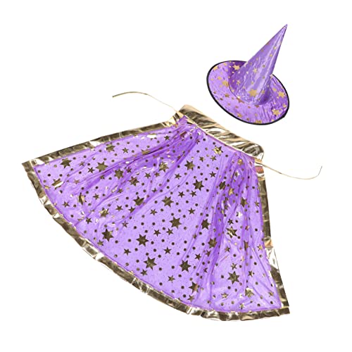 BESPORTBLE 1Satz Umhang Cape mit Sternenmuster und Zaubererhut für Cosplay für Halloween und Bühnenaufführungen Bequem und Sicher BESPORTBLE 1Satz Umhang Cape mit Sternenmuster und Zaubererhut für Cosplay für Halloween und Bühnenaufführungen Bequem und Sicher von BESPORTBLE