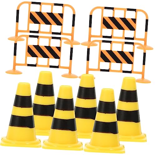 BESPORTBLE 1Satz Verkehrskegel Spielset Für Mini Zählzapfen Und Verkehrszeichen Für Verkehrsszenen Lernspielzeug Für Jahre Und Älter Gelbe Und Orangefarbene Absperrungen von BESPORTBLE