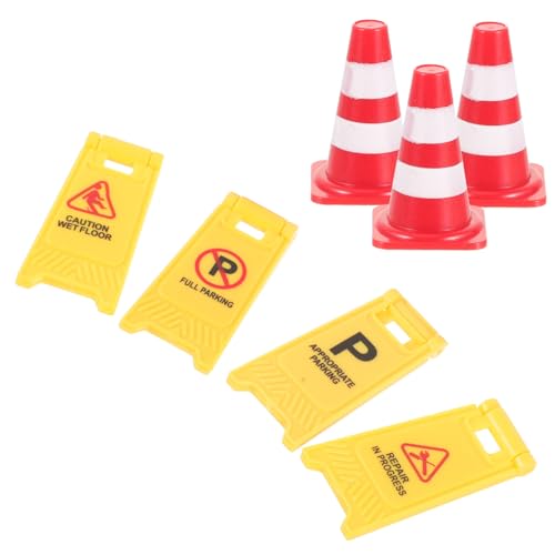 BESPORTBLE 1Satz Verkehrszeichen Kleine Verkehrskegel Für Lernspielzeug Zur Verkehrssicherheit Für Rollenspiele Und Bauszenen Modelle Mit Schildern Und Kegeln von BESPORTBLE