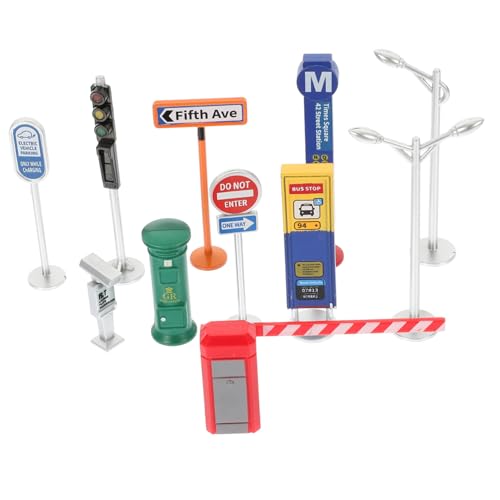 BESPORTBLE 1Satz Verkehrszeichen Spielset Für Verkehrszeichenmodelle Zum Ampelspielzeug Für Fantasievolles Rollenspiel Für Autoteppich Und Spielzeugfahrzeuge von BESPORTBLE